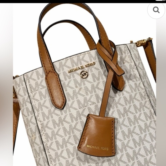 Michael Kors Cream and Brown Crossbody Bag - Picture 3 of 4